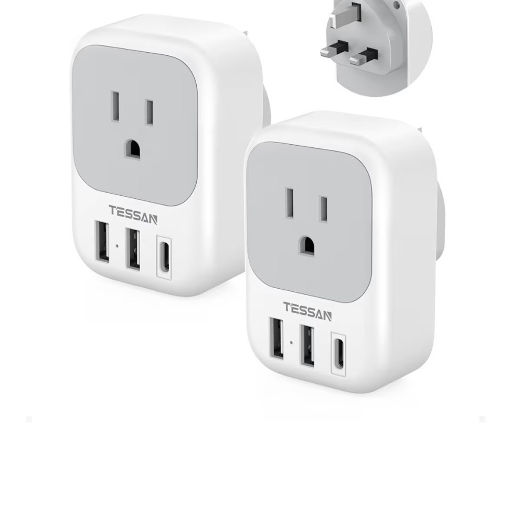 White and Gray USB Wall Charger